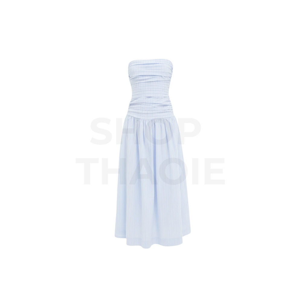 LINE & DOT White and Blue Darra Midi Dress Size XS NWT Retail $182 Tuckernuck - Picture 7 of 7